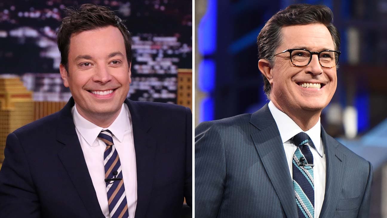 Stephen Colbert, Jimmy Fallon Jimmy Kimmel'in Gece Geri Dönüşüne Başını Başladı