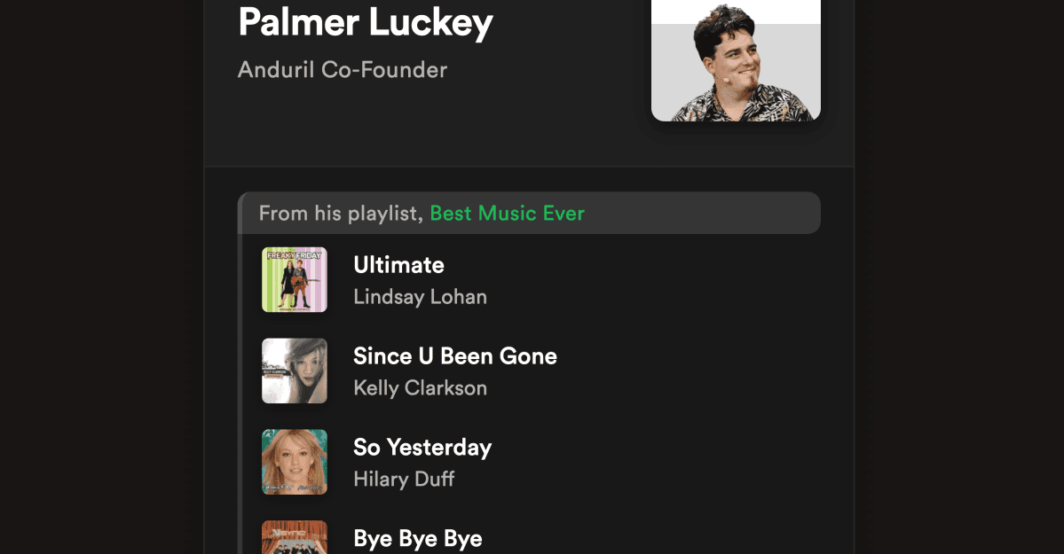 Spotify'ın Kötü Gizlilik Ayarları Palmer Luckey'in Bops'u sızdırdı