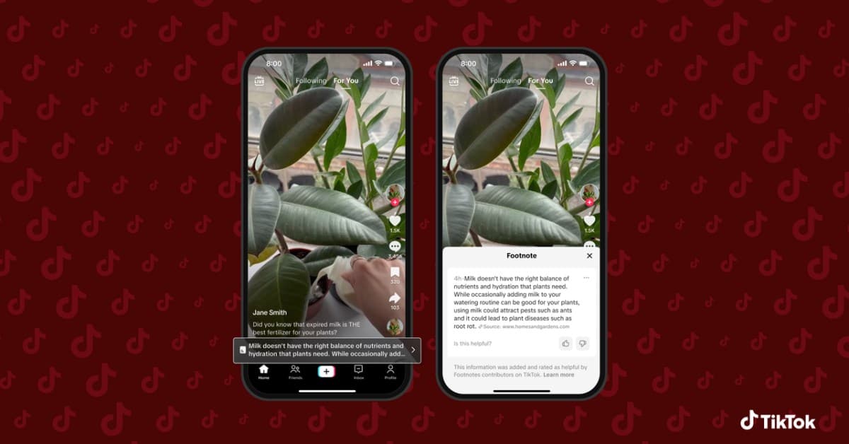 Tiktok videoları, kitle kaynaklı gerçek kontrolleri almak üzere