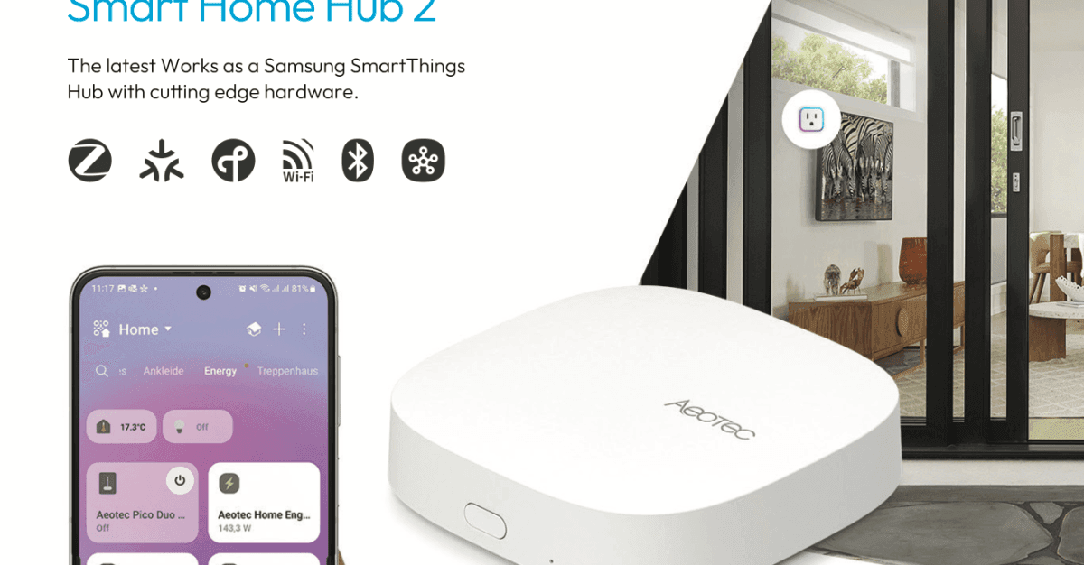 En yeni Samsung Smartthings hub hendekleri Z-Wave