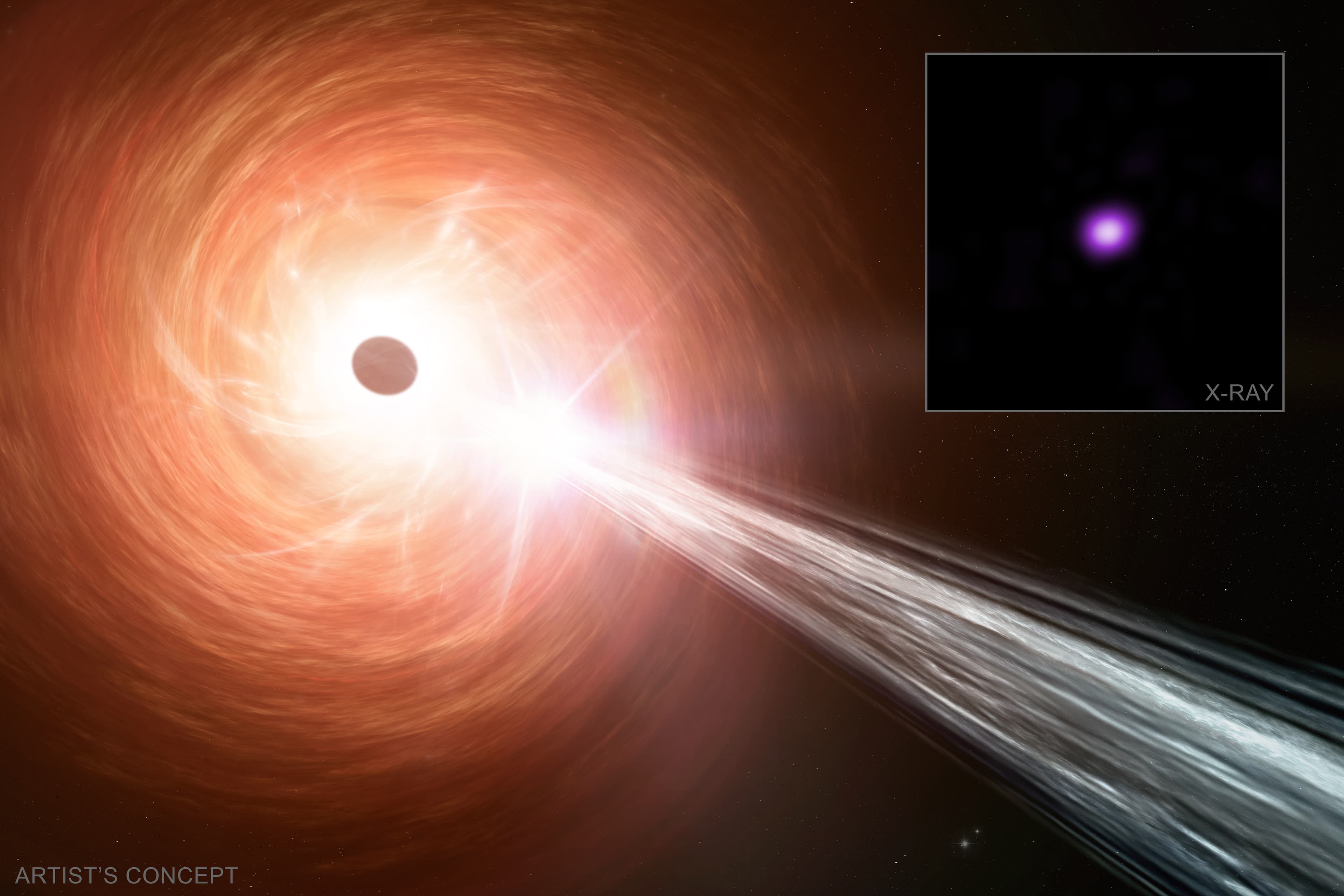 NASA's Chandra muazzam bir büyüme ile kara delik buluyor