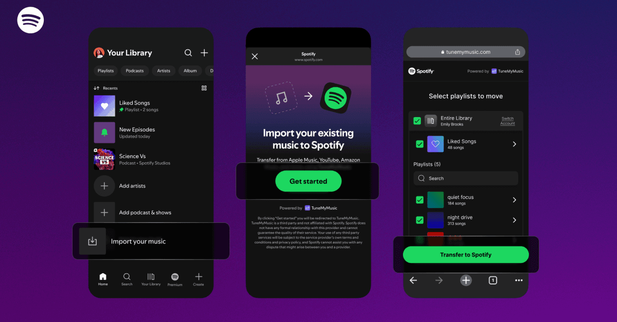 Spotify, diğer akış hizmetlerinden çalma listelerinin içe aktarılmasını basitleştiriyor