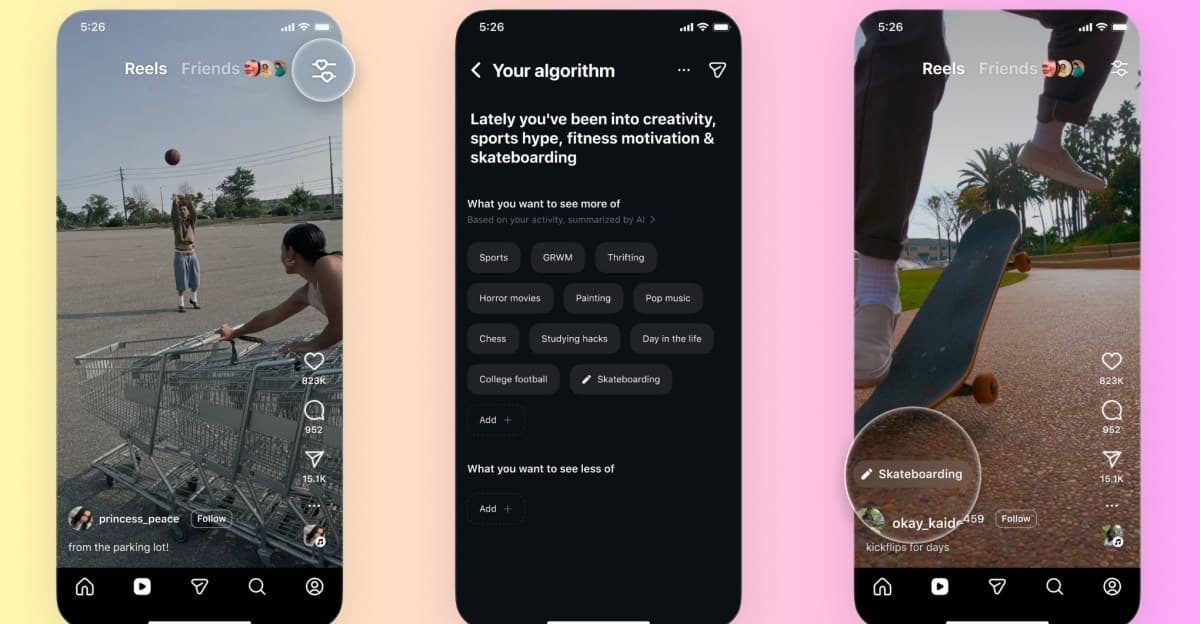 Instagram, Reels algoritmanız üzerinde size daha fazla kontrol sağlıyor