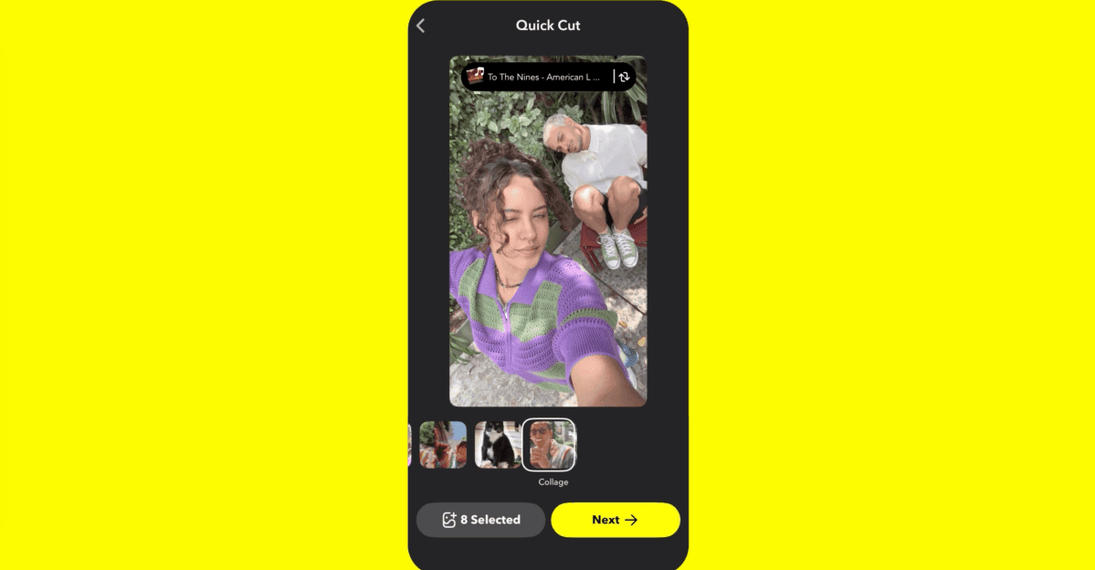 Snapchat'in yeni Hızlı Kesim özelliği sizin için bir videoyu birleştiriyor
