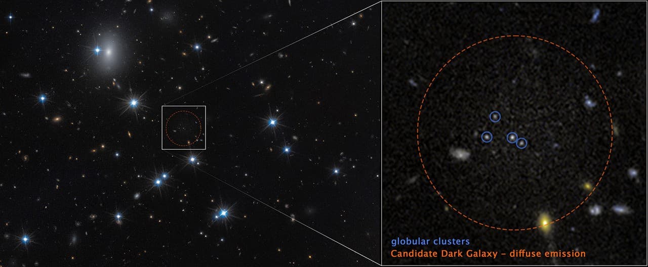 NASA'nın Hubble'ı Bilinen En Karanlık Galaksilerden Birini Belirledi