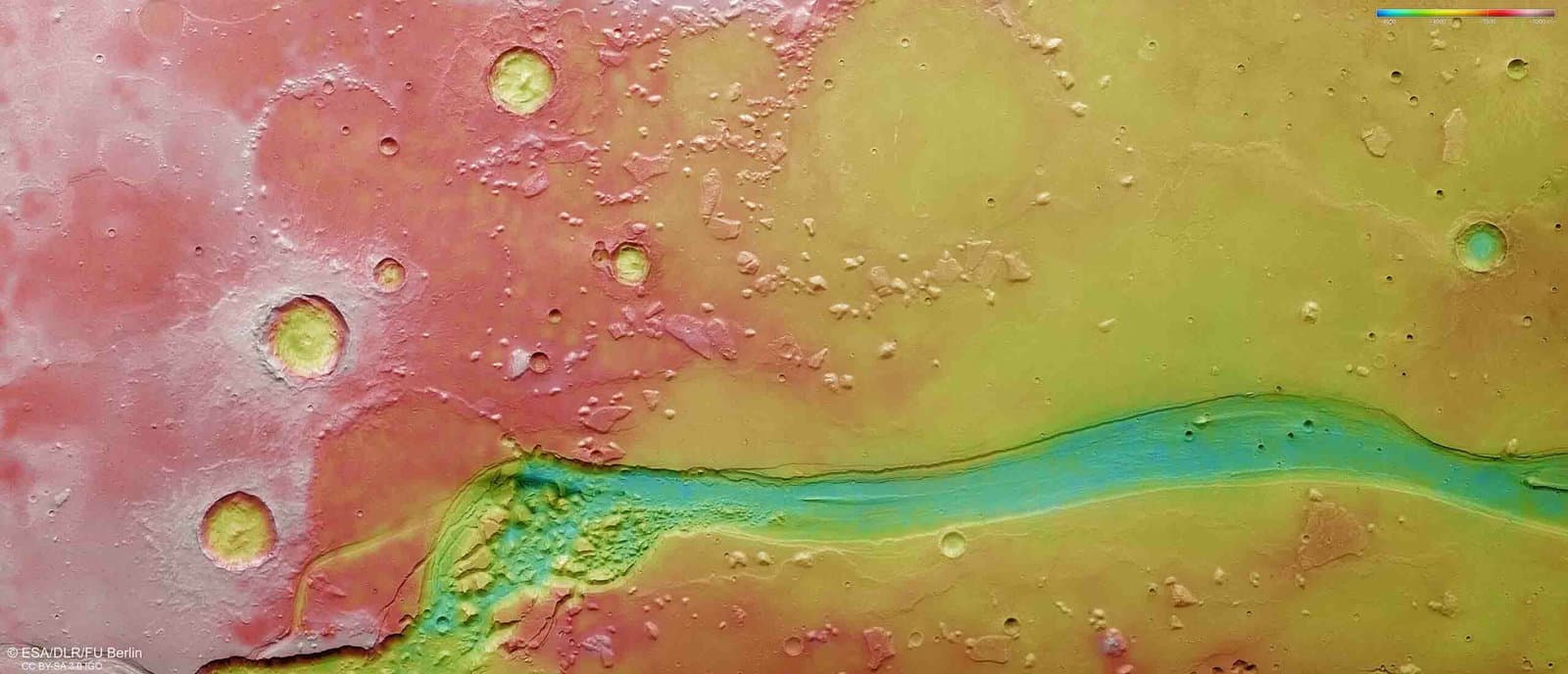 Mars Express, Antik Sular Tarafından Mars Yüzeyine Oyulmuş Kaotik Bir Özelliği Ortaya Çıkarıyor