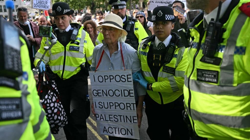 Arrests made at demonstration against Palestine Action proscription in London