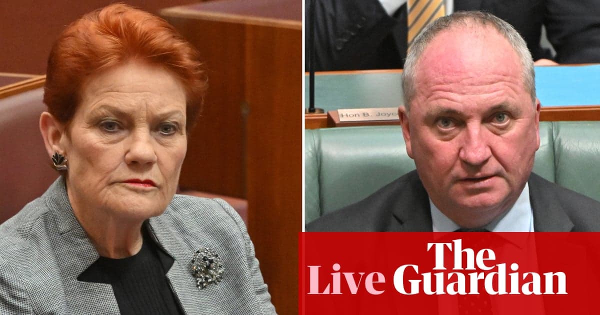Avustralya haberleri canlı: Pauline Hanson, Barnaby Joyce'un liderlik spekülasyonları arasında 'beni silme' diyor | Avustralya haberleri