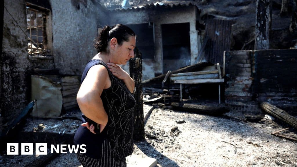 Heatwave Europe'u tutarken orman yangını Binbaşı Yunan Şehri'ni tehdit ediyor
