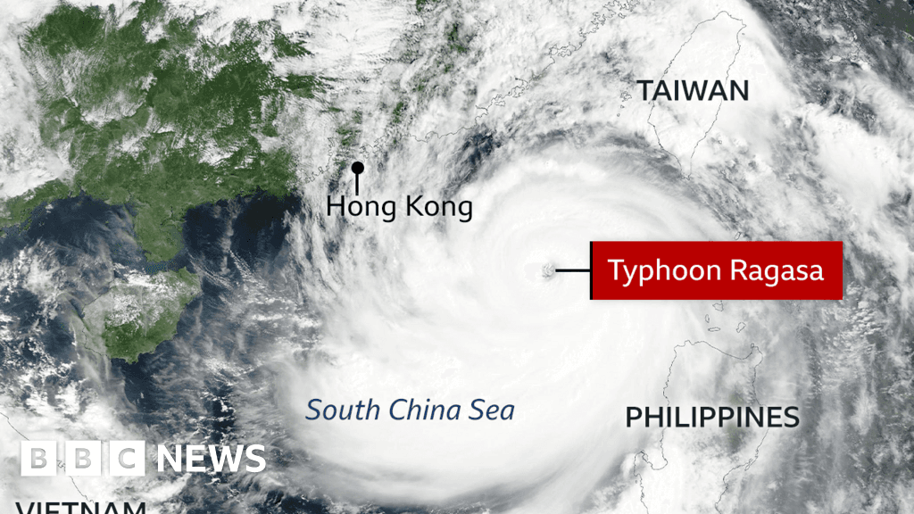 Hong Kong ve Güney Çin'in Süper Typhoon yakınlarında diş telleri
