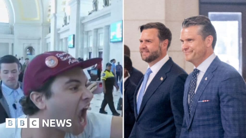 JD Vance, Washington DC'de Ulusal Muhafızlarla tanışırken Heckled