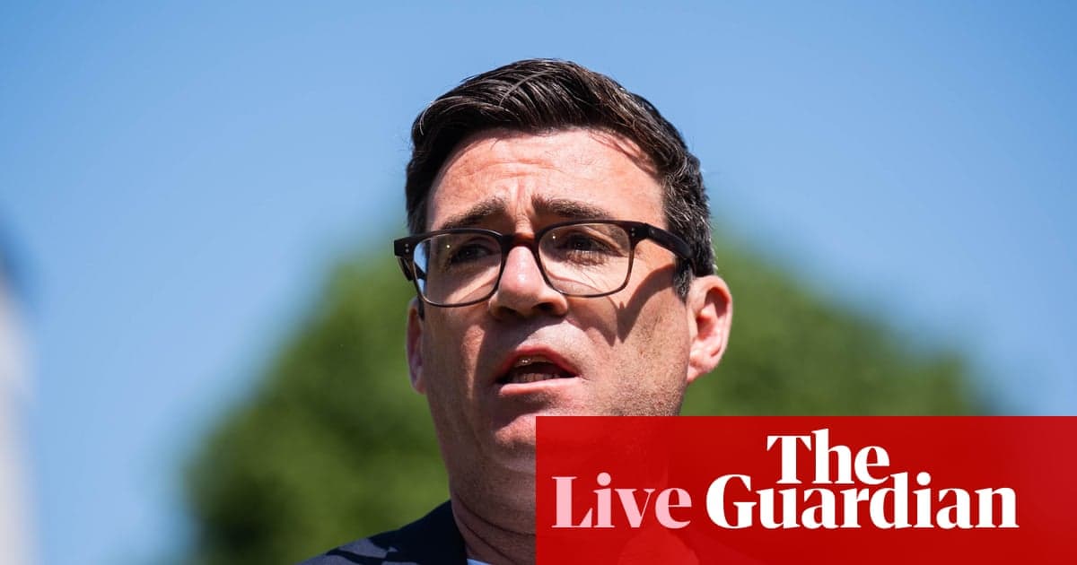 Steve Reed, Andy Burnham'ın liderlik spekülasyonunun ardından Manchester işine bağlı kalması gerektiğini söylüyor - İngiltere Siyaseti Canlı | Siyaset