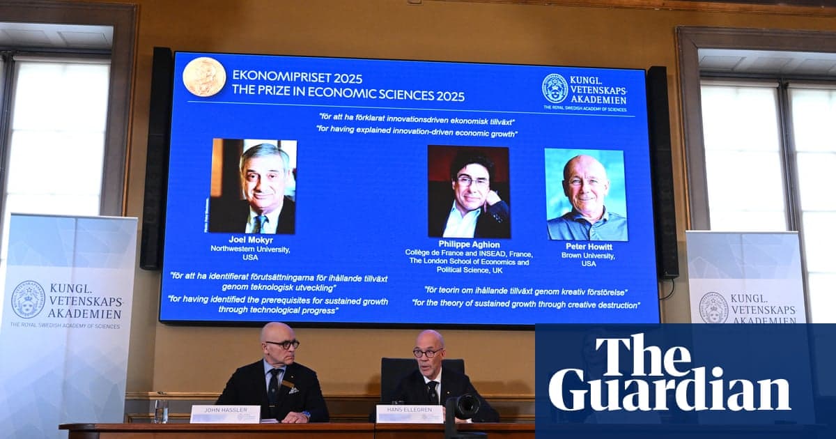 Üçlü, teknoloji odaklı büyüme çalışmaları nedeniyle Nobel Ekonomi Ödülü'nü kazandı | Ekonomi