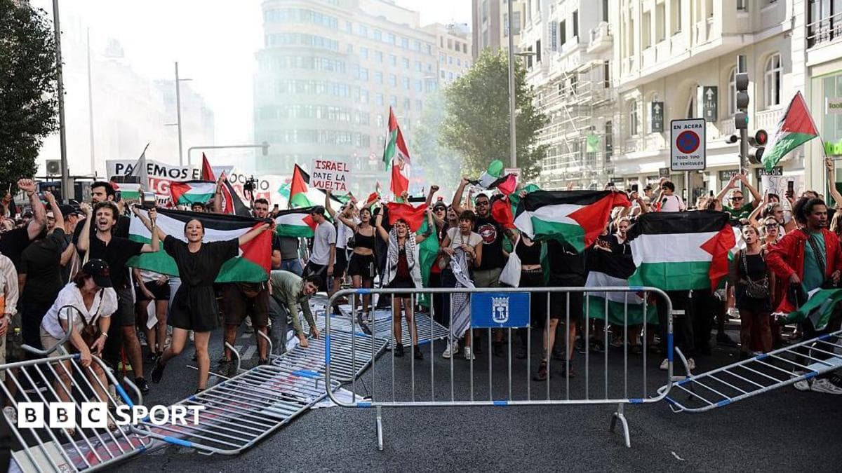 Vuelta A Espana: Madrid'deki Filistin yanlısı protestolar nedeniyle son aşama terk edildi
